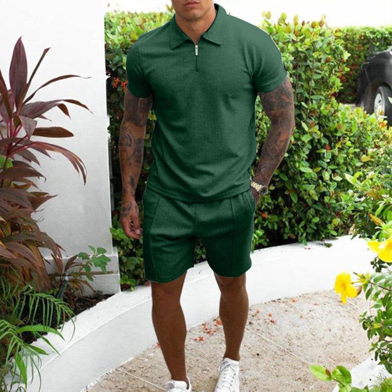 Herren Komfortables Freizeit Polo- und Shorts-Set Aliams