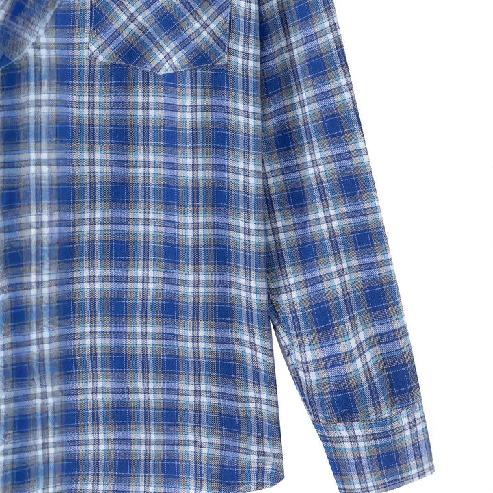 Herren kariertes Langarmhemd mit Brusttasche aus bequemer Baumwolle Aliams