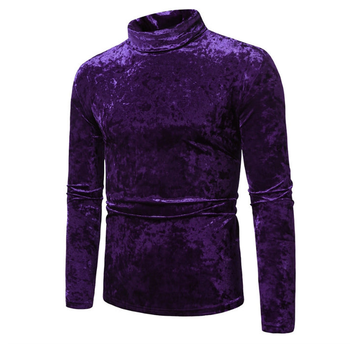 Herren eleganter Rollkragenpullover aus Samt Aliams