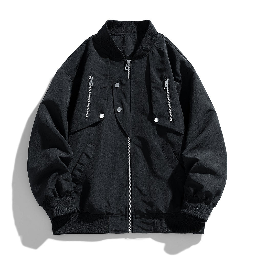Herren urbane Bomberjacke mit kreativem Design und funktionalen Taschen Aliams