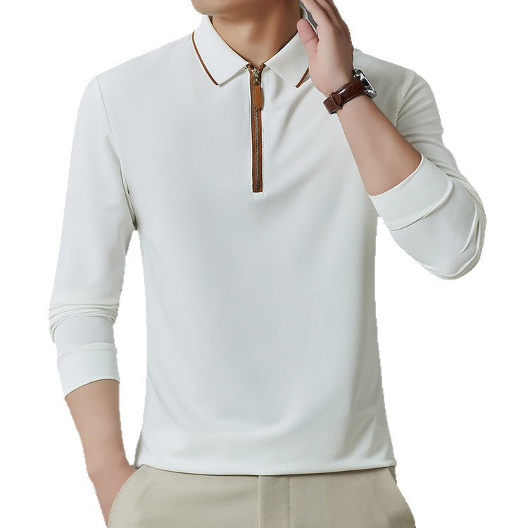 Herren sportliches Poloshirt mit modernem Reißverschluss und atmungsaktiven Eigenschaften Aliams