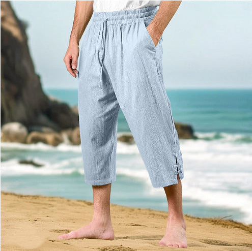Herren Bequeme Strandhose mit seitlichen Schlitzen Aliams