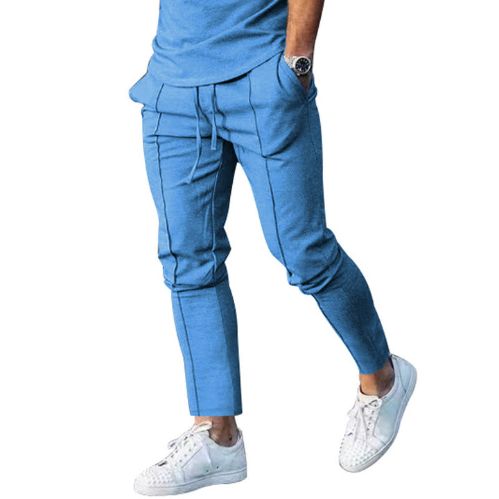 Herren stylische Freizeithose mit verstellbarem Kordelzug und seitlichen Eingrifftaschen Aliams