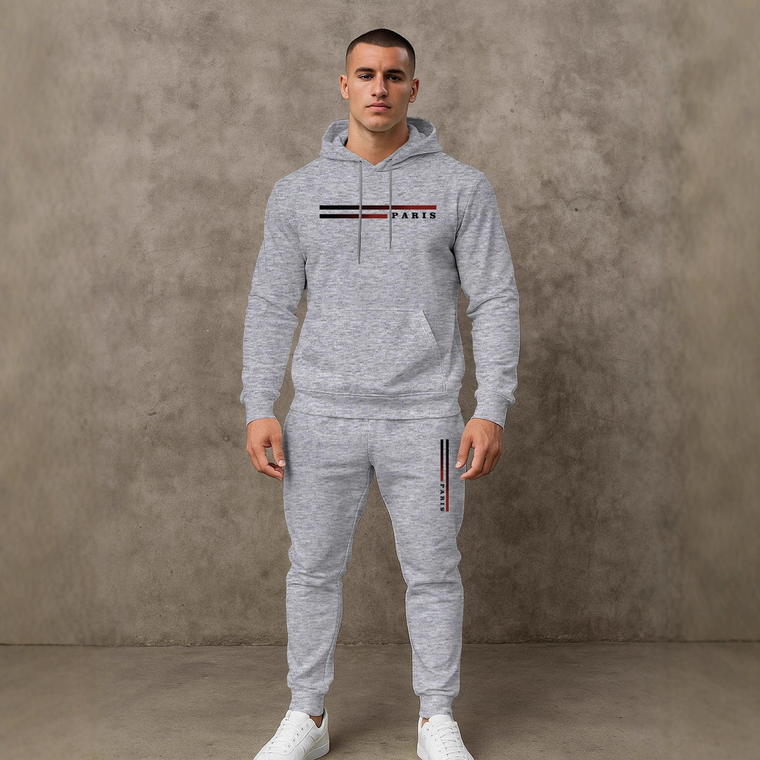 Herren Sportlicher Hoodie-Jogginganzug mit funktionalem Schnitt und praktischen Taschen Aliams