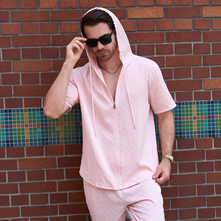 Herren Kapuzenoberteil mit modischem Reißverschluss und strukturiertem Design Aliams