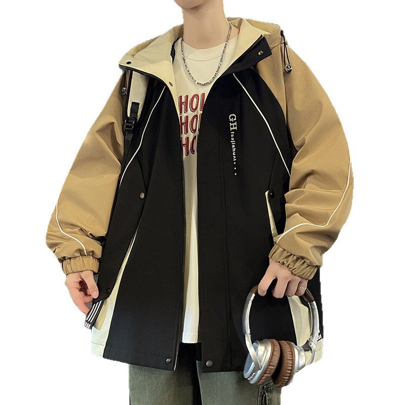 Herren Übergangsjacke mit verstellbarem Kapuzenkragen und funktionalen Taschen Aliams