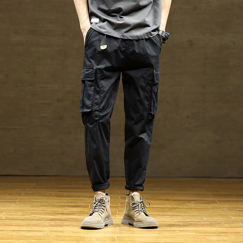 Herren Cargo-Hose mit verstellbarem Bund und funktionalen Taschen Aliams