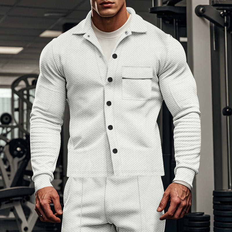 Herren Herrenjacke aus angenehmem Stoff mit modernen Knopfdetails und Brusttasche Aliams