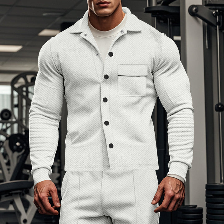 Herren Herrenjacke aus angenehmem Stoff mit modernen Knopfdetails und Brusttasche Aliams