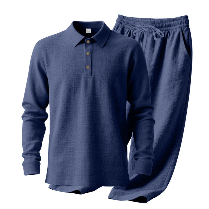 Herren Freizeit-Polohemd mit bequemen Baumwoll-Jogginghosen Aliams
