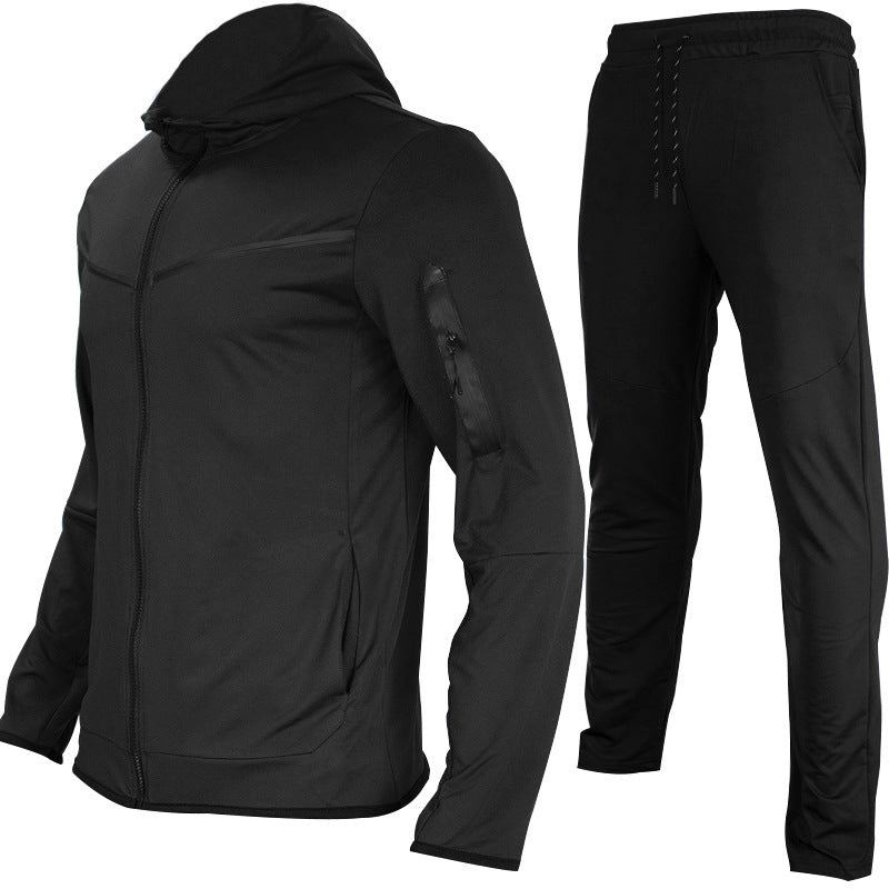 Herren Atmungsaktives Freizeit-Outdoor-Set mit Kapuzenjacke und Jogginghose Aliams