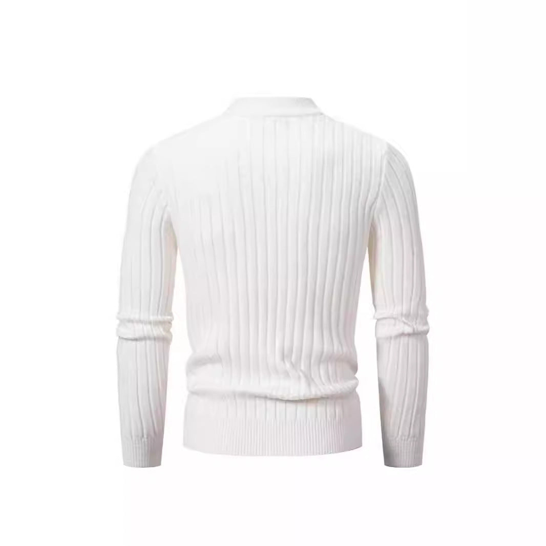 Herren Strickpullover mit Stehkragen und Kabelmuster Aliams