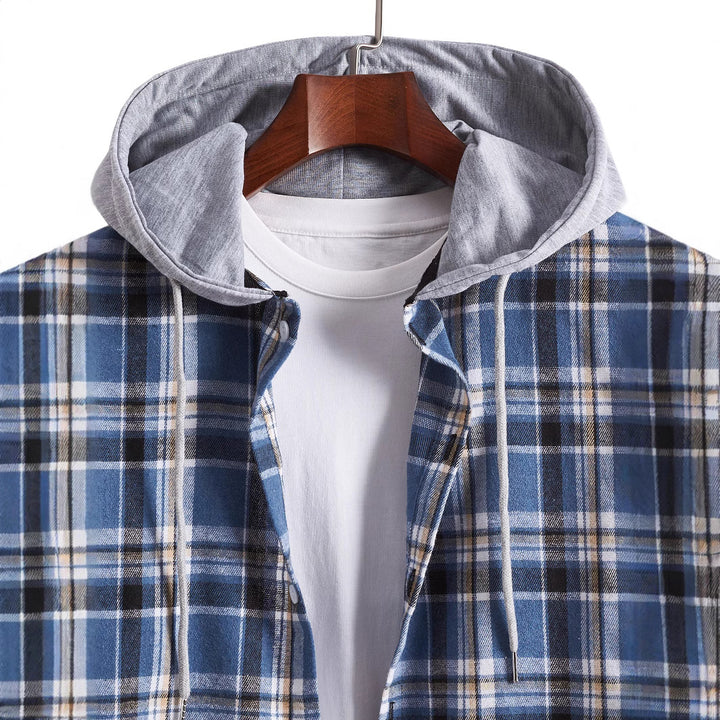 Herren Flanellhemd mit integrierter Kapuze Aliams