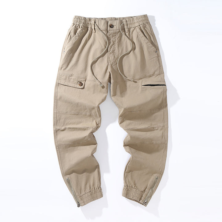 Herren praktische Cargo-Hose mit elastischem Bund und zahlreichen Taschen Aliams