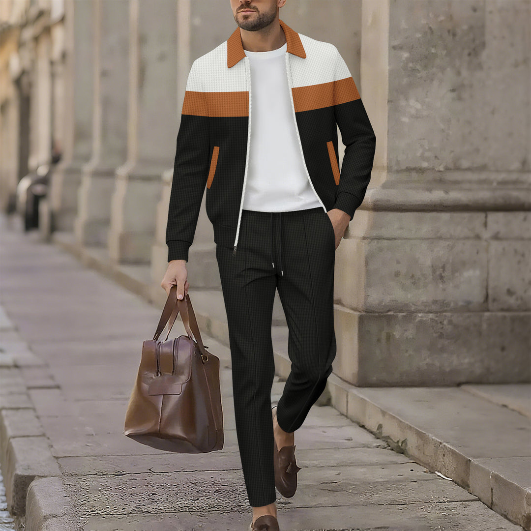 Herren stilvolle Freizeitjacke mit modernem Design und bequemen Jogginghosen Aliams