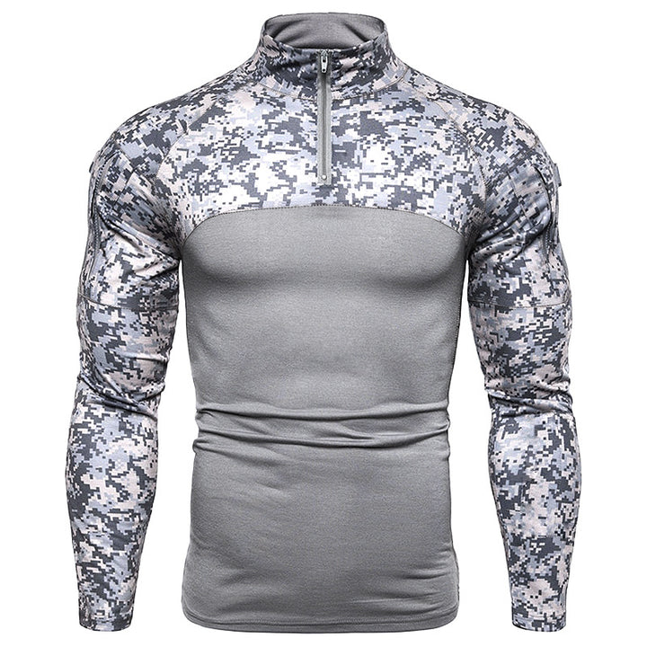 Herren Sportlicher Langarmpullover mit hohem Kragen und Reißverschluss Aliams