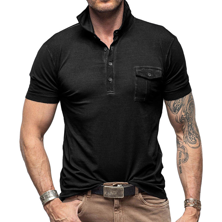 Herren Poloshirt mit praktischem Brustfach und modernem Stehkragen Aliams