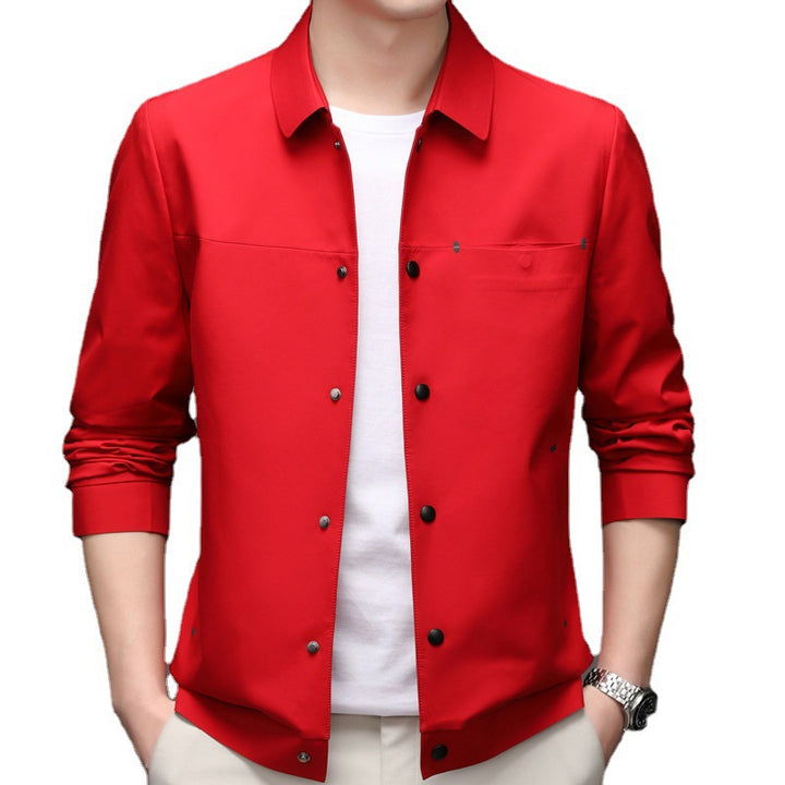 Herren elegante Übergangsjacke mit praktischem Druckknopfverschluss Aliams