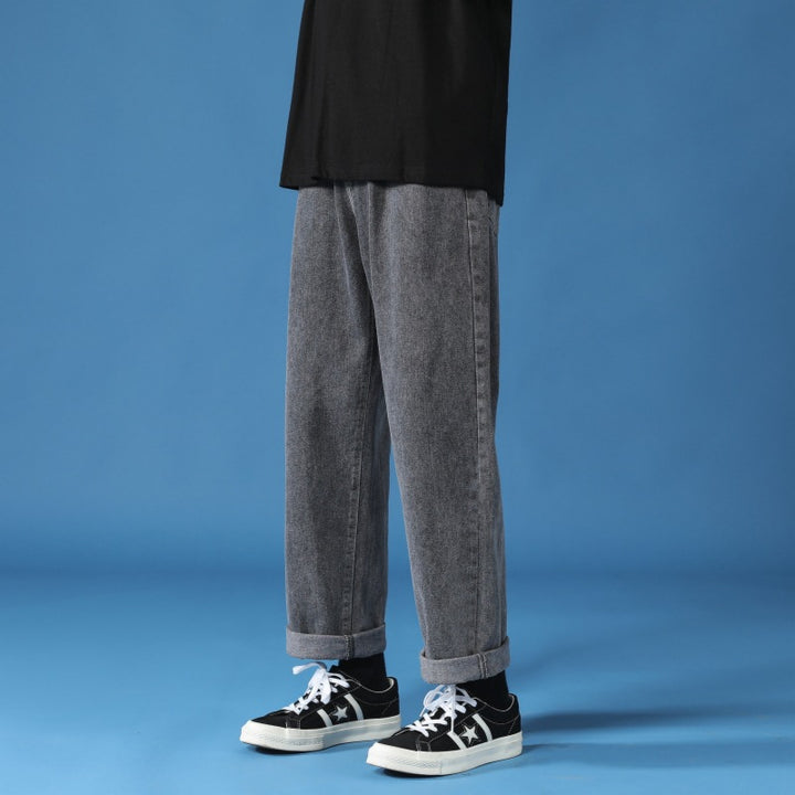 Herren Hoch geschnittene Relaxed-Fit Jeans Aliams