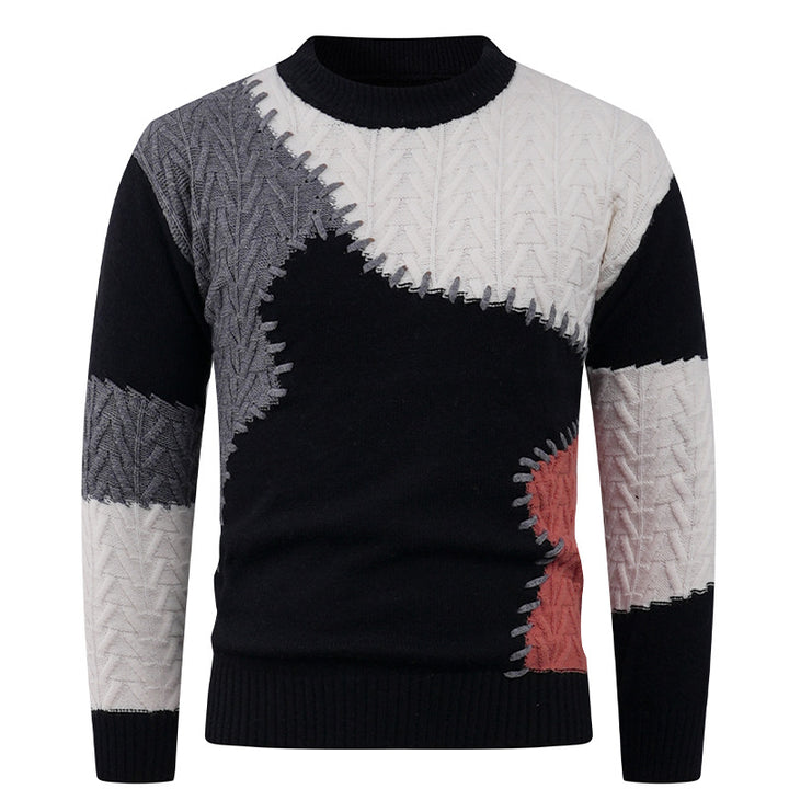 Herren Stilvoller Strickpullover mit einzigartigen geometrischen Mustern Aliams
