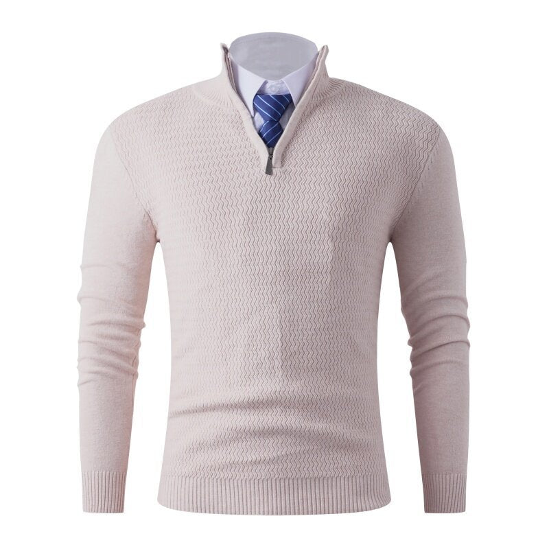 Herren Strickpullover mit modernem Stehkragen und strukturiertem Design Aliams