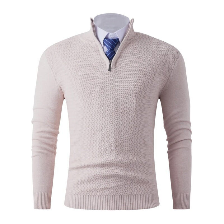 Herren Strickpullover mit modernem Stehkragen und strukturiertem Design Aliams