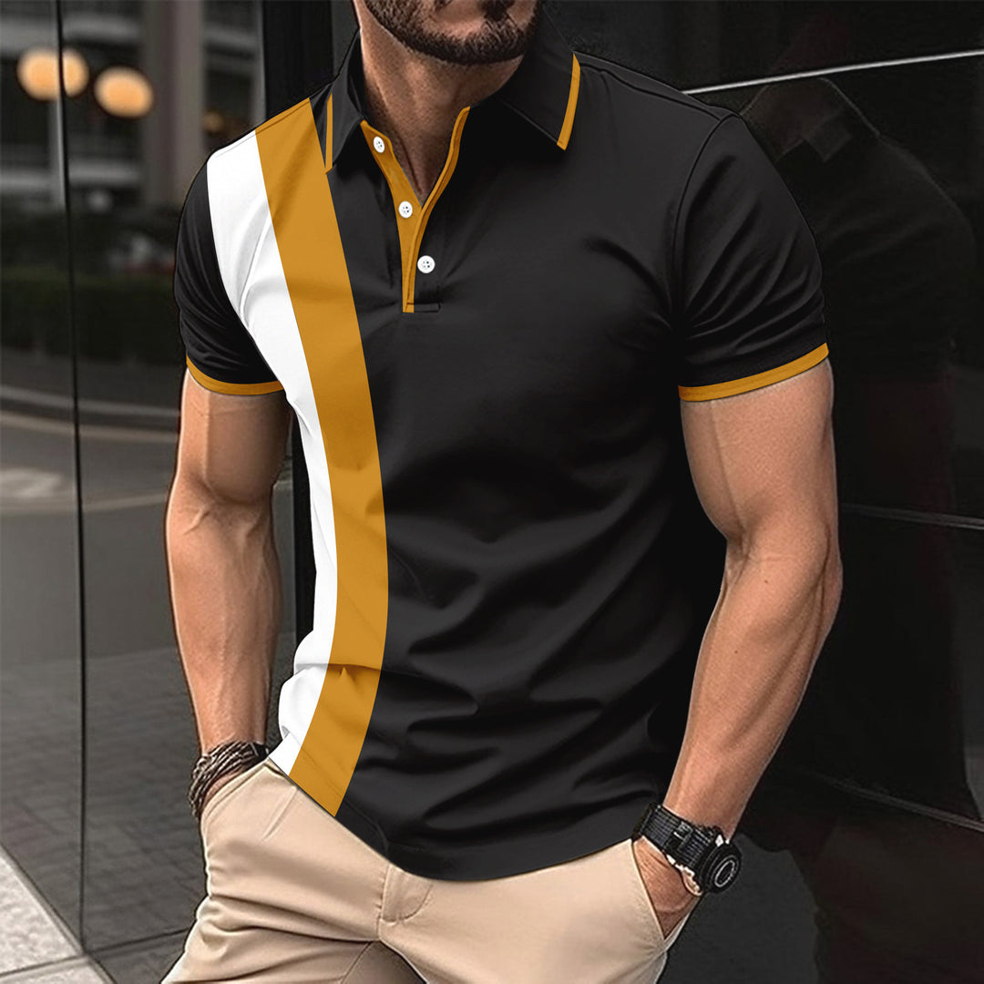 Herren Polohemd mit modernem Farbblockdesign und sportlichen Akzenten Aliams