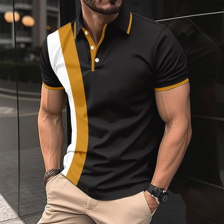 Herren Polohemd mit modernem Farbblockdesign und sportlichen Akzenten Aliams