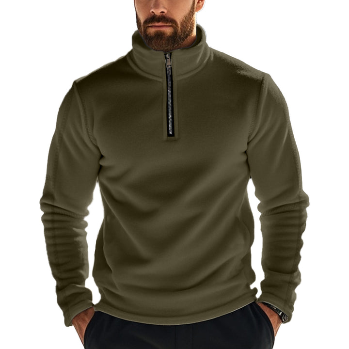 Herren funktioneller Fleece-Pullover mit halbem Reißverschluss Aliams