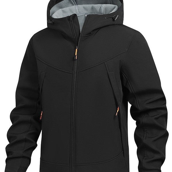 Herren Funktionsjacke mit verstellbarem Kapuzenkragen und atmungsaktivem Gewebe Aliams