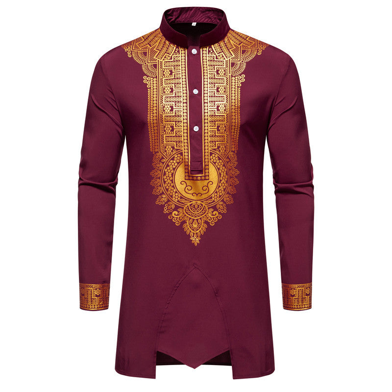 Herren elegante Tunika mit kunstvoller Stickerei und passender Hose Aliams