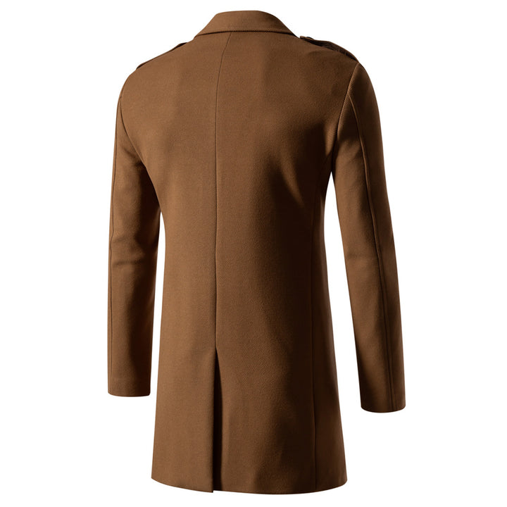 Herren klassischer Trenchcoat mit doppelter Knopfreihe und stylischen Details Aliams