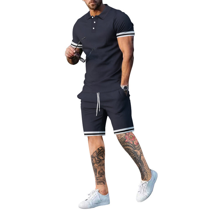 Herren Poloshirt und Shorts-Set mit sportlichen Akzenten Aliams