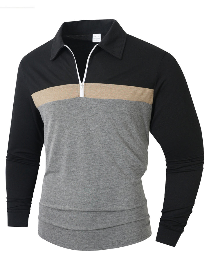 Herren Sportliches Langarmshirt mit Reißverschluss Aliams