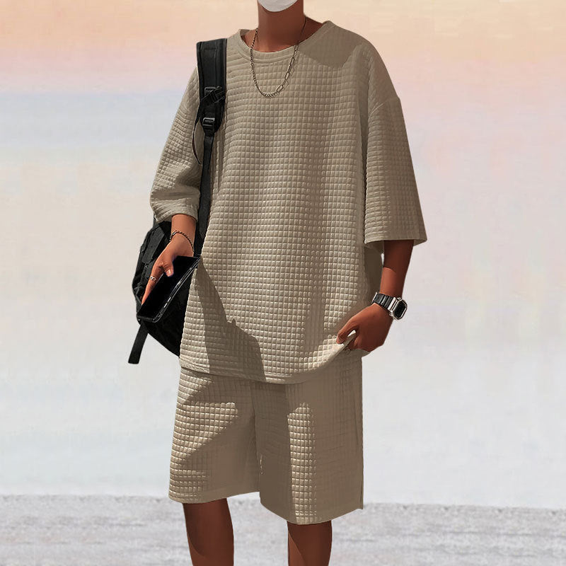 Herren Freizeitsport Set aus locker sitzendem Oberteil mit atmungsaktiven Shorts Aliams