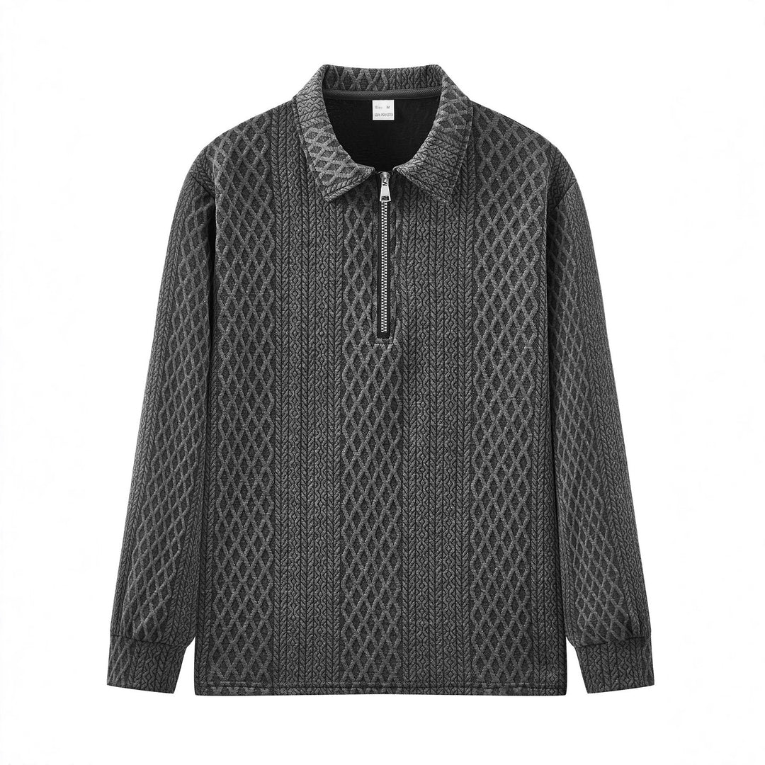 Herren Sweatshirt mit modischem Stehkragen und strukturiertem Design Aliams