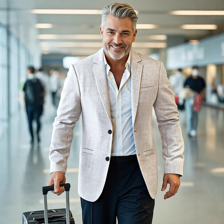 Herren eleganter, strukturierter Blazer mit modernem Schnitt Aliams