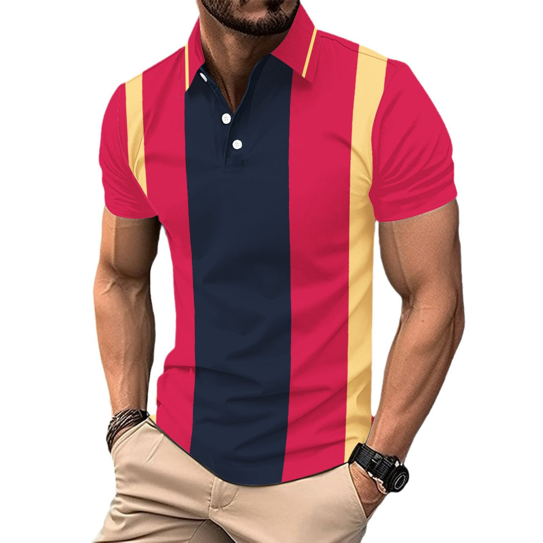 Herren Poloshirt mit modernen Farbblock-Design Aliams