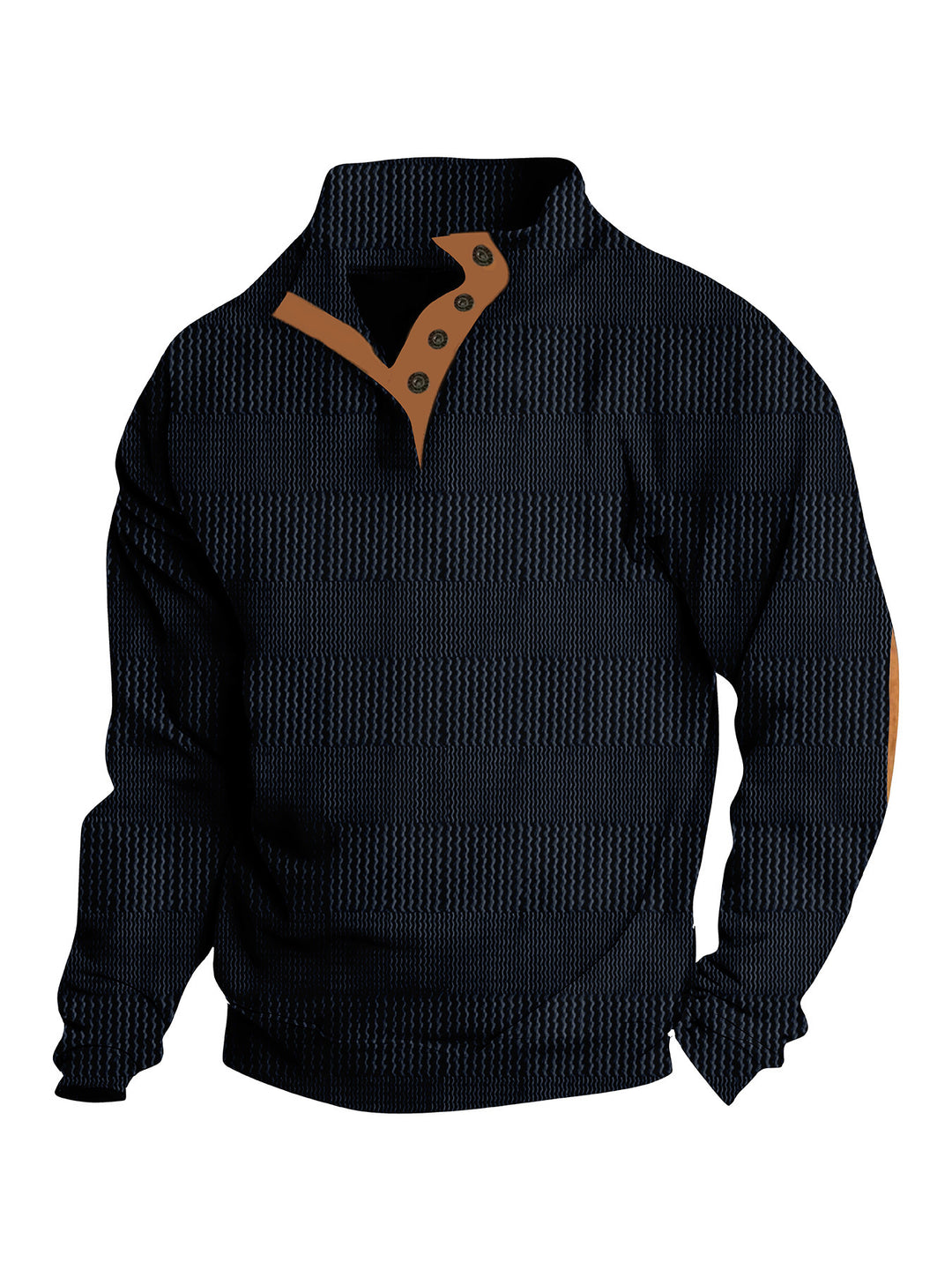 Herren Stehkragen-Pullover mit strukturiertem Design Aliams