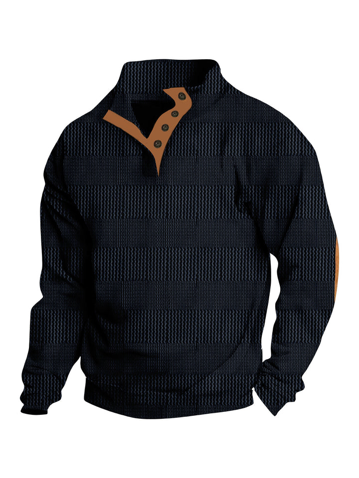 Herren Stehkragen-Pullover mit strukturiertem Design Aliams
