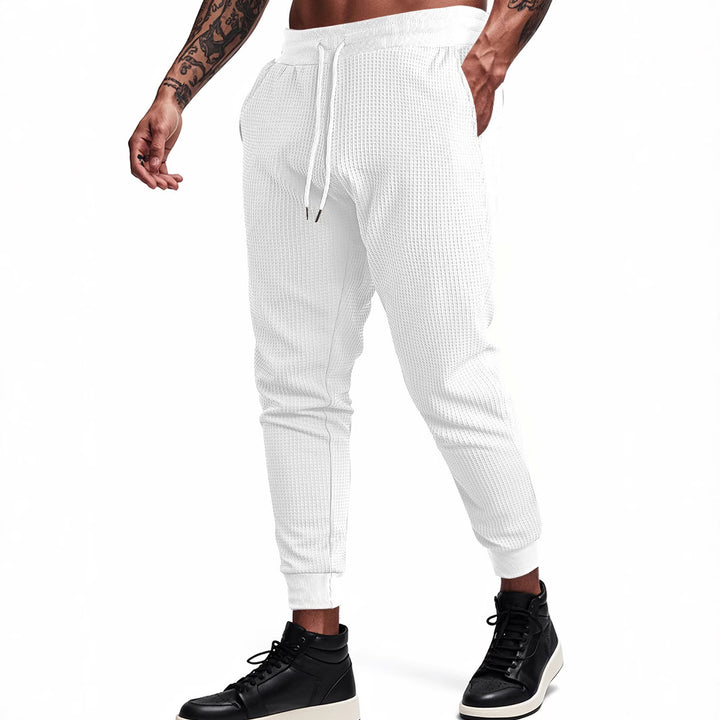 Herren Sportliche Waffelstruktur Jogginghose Aliams