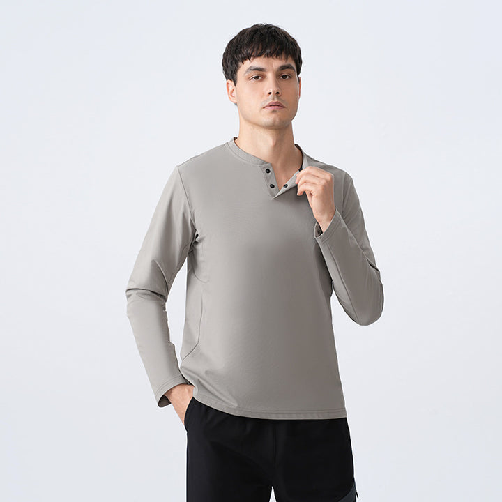 Herren Funktionales Langarmshirt mit Stehkragen Aliams