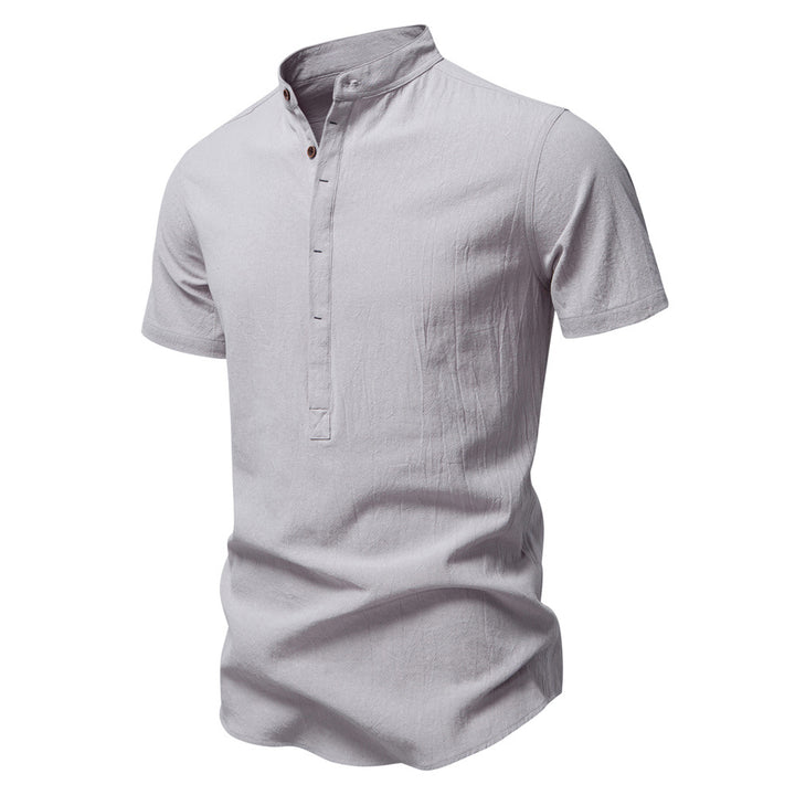 Herren Kurzarm Henley-Shirt mit praktischer Knopfleiste und modernem Design Aliams