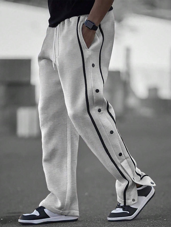 Herren Sportliche Freizeithose mit seitlichen Druckknöpfen Aliams