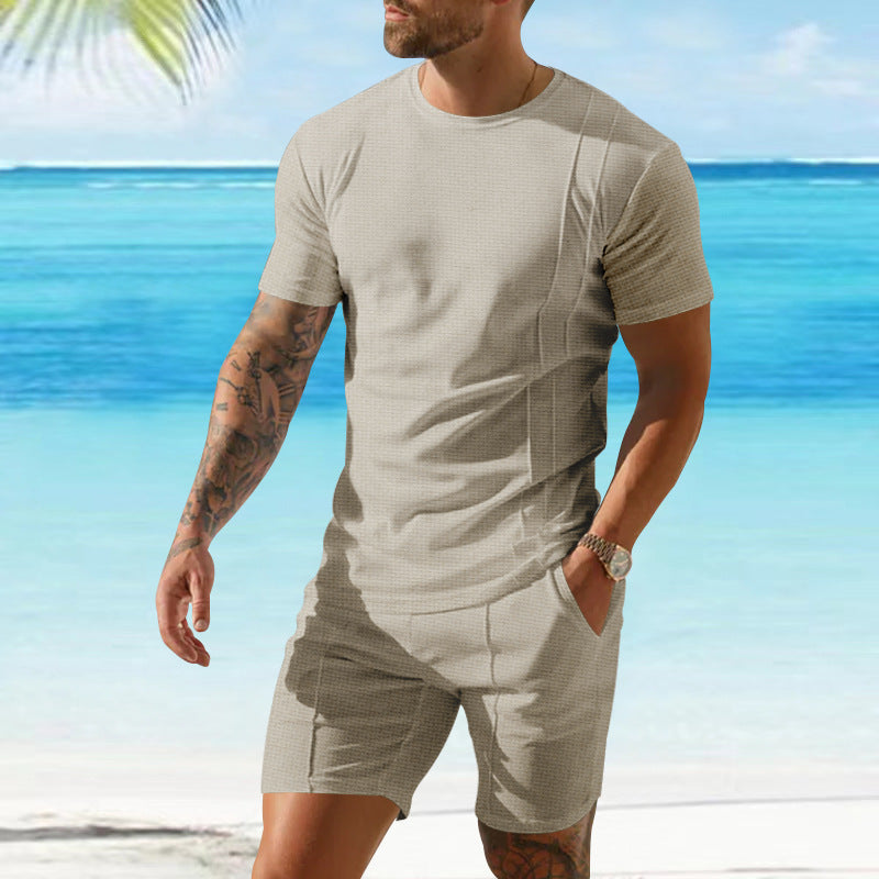 Herren Sportliches Kurzarm-Oberteil und Shorts-Set Aliams