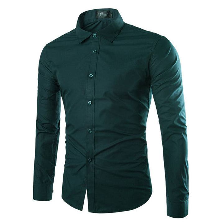 Herren elegante Langarmhemd Aliams