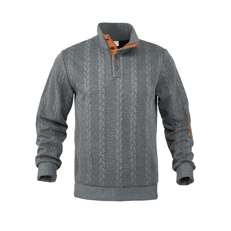 Herren Strukturpullover mit modischem Stehkragen Aliams