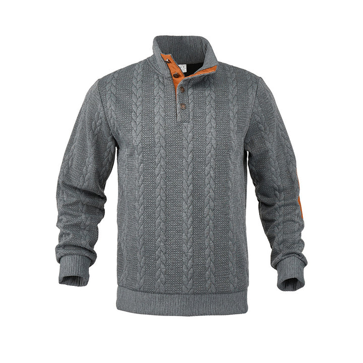 Herren Strukturpullover mit modischem Stehkragen Aliams