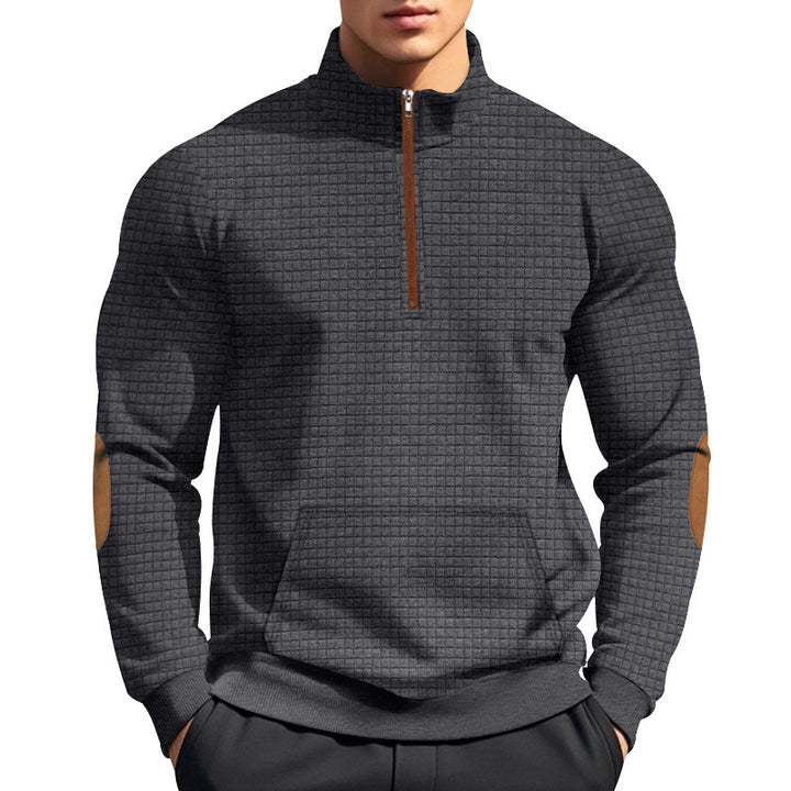 Herren sportlicher Hoodie mit halbem Reißverschluss und strukturiertem Design Aliams