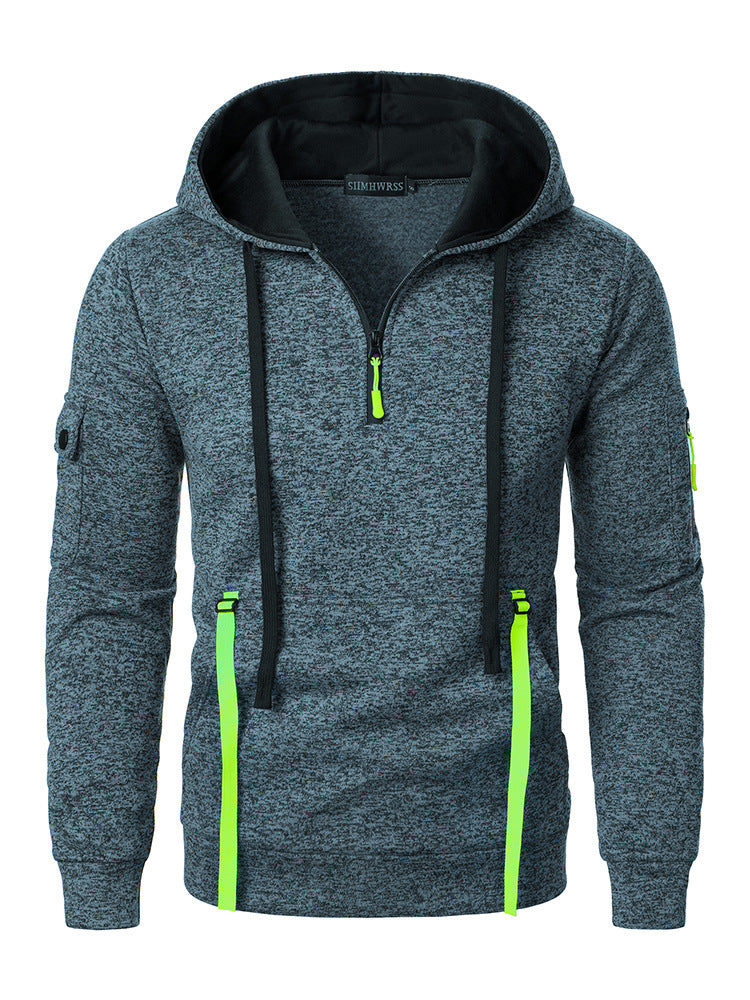 Herren sportlicher Hoodie mit atmungsaktiven Einsätzen und praktischen Reißverschlusstaschen Aliams